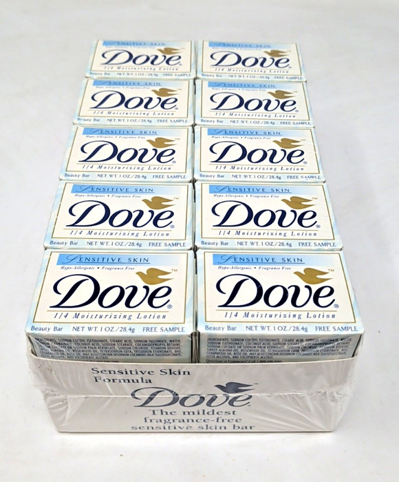 Dove Other - Vtg 20 Count Box Dove Sensitive Skin 1/4 Moisturizing Lotion Bar Soap 1 Oz Mini